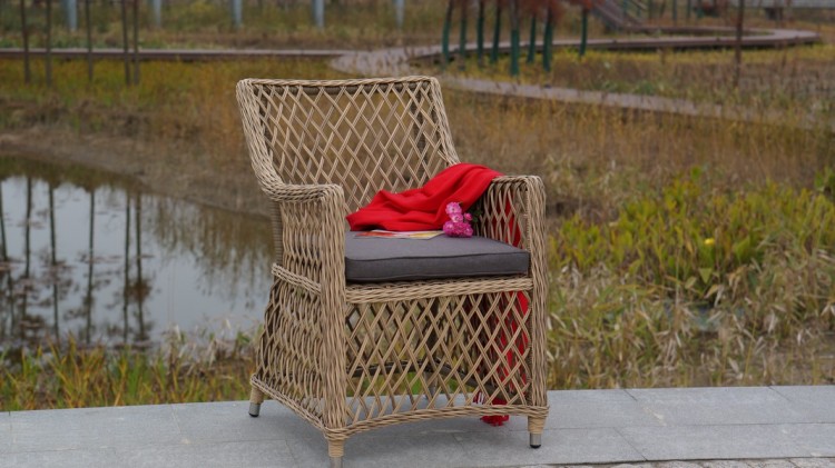 "Латте" плетеное кресло из искусственного ротанга, цвет соломенный