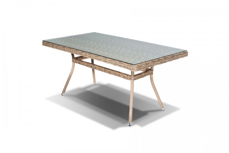 "Латте" плетеный стол из искусственного ротанга, цвет соломенный 160х90см