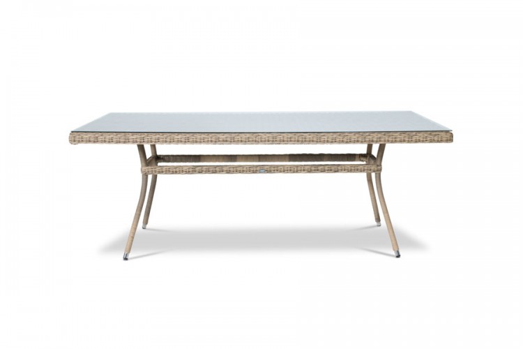 "Латте" плетеный стол из искусственного ротанга, цвет соломенный 200х90см