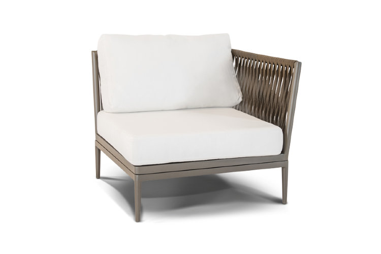 "Касабланка" диван плетеный модульный трехместный, цвет серо-коричневый