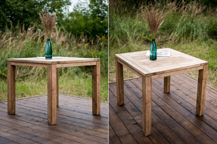 "Виченца" деревянный стол из натурального тика, 90х90см