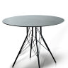 "Конте" интерьерный стол из HPL круглый Ø90см, цвет "серый гранит"
