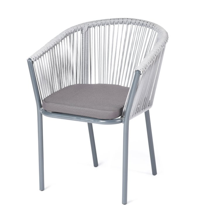 "Марсель" плетеный стул из роупа, цвет светло-серый