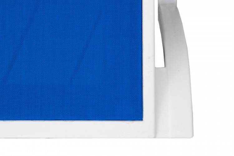 Шезлонг "Малага", цвет белый, ткань синего цвета