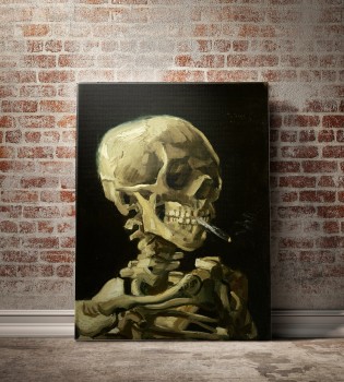 Картина Череп с горящей сигаретой