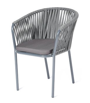 "Бордо" плетеный стул из роупа (веревки), цвет серый