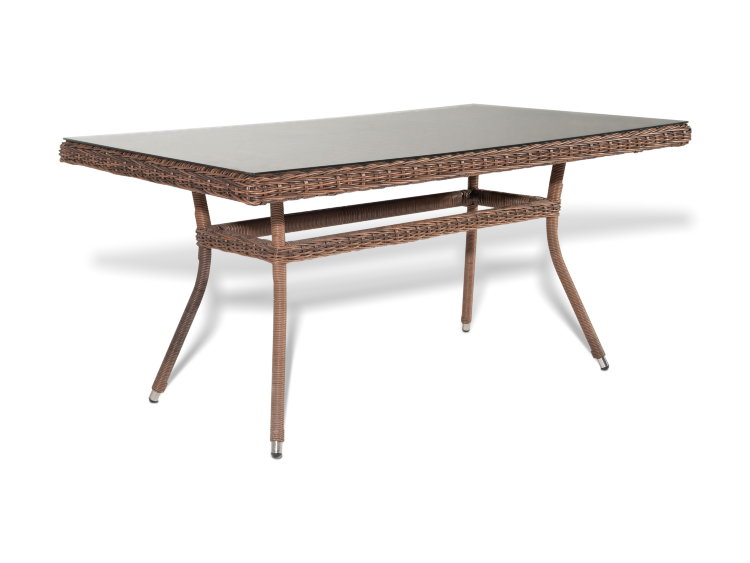 "Латте" плетеный стол из искусственного ротанга, цвет коричневый 160х90см