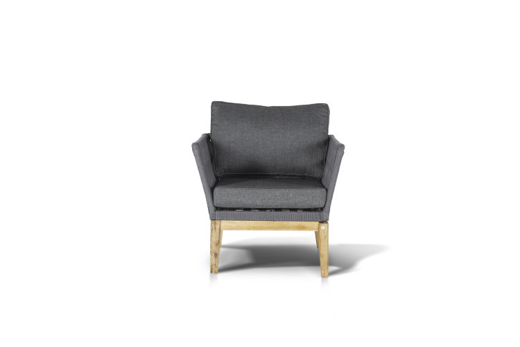 "Мальорка" кресло плетеное из роупа (веревки), цвет темно-серый