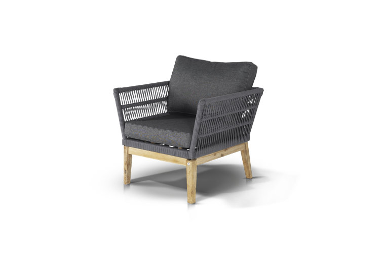 "Мальорка" кресло плетеное из роупа (веревки), цвет темно-серый