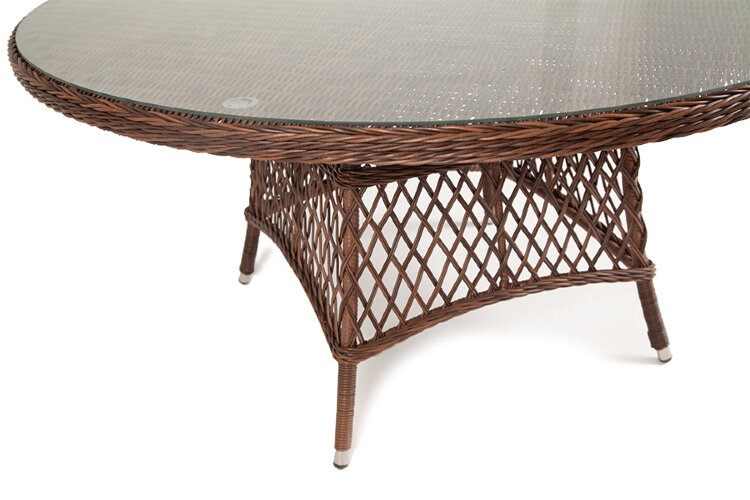"Эспрессо" плетеный круглый диаметр 150 см. стол из искусственного ротанга, цвет коричневый