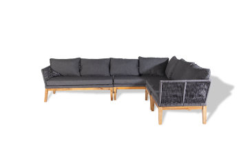 "Барселона" модульный диван плетеный из роупа (веревки), каркас из акации