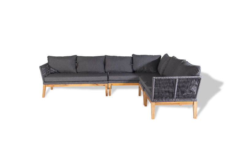 "Барселона" модульный диван плетеный из роупа (веревки), каркас из акации