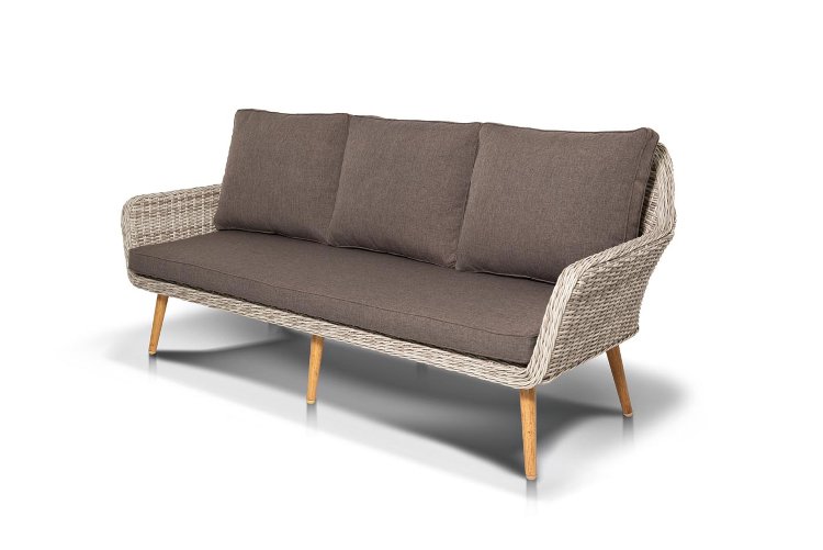 "Прованс" диван из искусственного ротанга трехместный, цвет светло-серый