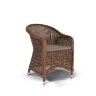 "Равенна" плетеное кресло из искусственного ротанга, цвет коричневый с темно-серой подушкой