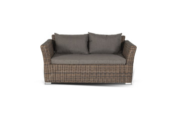 "Капучино" диван из искусственного ротанга двухместный, коричневый
