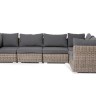 "Лунго" трансформирующийся диван из искусственного ротанга, цвет соломенный